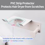 Hair Dryer Holder, HairDryer Holder Wall Mounted, Self Adhesive Blow Dryer Holder, Stainless Steel Hair Dryer Holder, Hairdryer Holder for Bathroom White