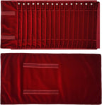 Portable Jewelry Roll Untangled Secure Necklace Travel Storage Bag Displays Holder 16 Chain (Burgundy)
