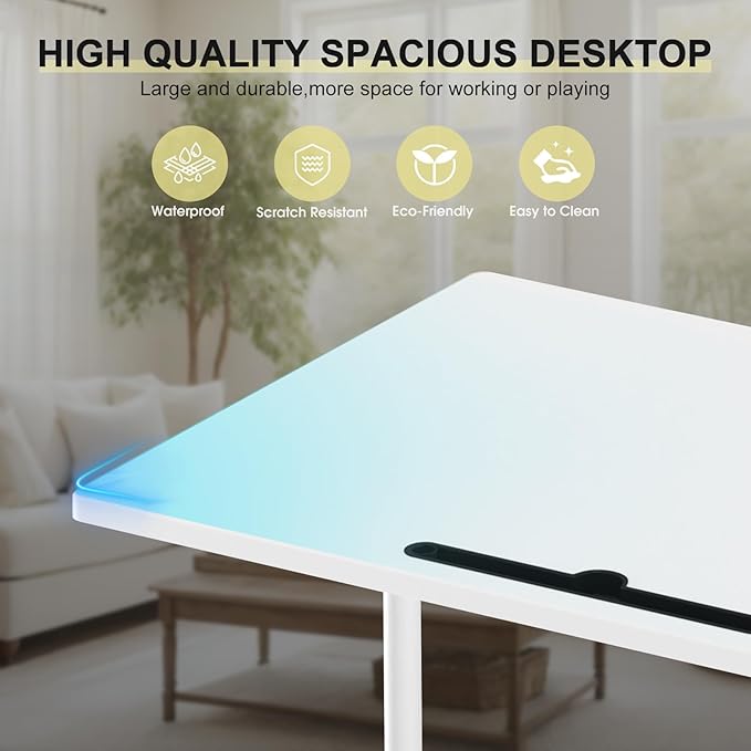 Small Standing Desk Adjustable Height, Portable Treadmill Desk, Mobile Table Ideal for Laptops and Tablets,White