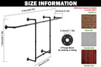 Livabber Industrial Pipe Clothes Rack, Heavy Duty Detachable Iron Garment Rack Wall Mounted, Rustic Saving Space Clothes Bar Multi-Purpose Hanging Rod for Bedroom, Closet, 2 Tier, Black (82 Inch)