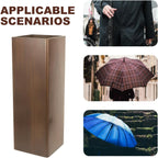 OUNONA Solid Wood Umbrella Stand Elegant Entryway Organizer for Indoor and Outdoor Use Heavy Duty Umbrella Holder for Lobbies Dark Walnut