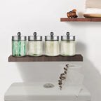 Amolliar Sage Green Qtip Holder, Glass Apothecary Jar Metal Lid & Sticker, Bathroom Qtip Dispenser Storage Canister, Perfect for Cotton Balls Swabs, Round Pads, Bath Salt, Floss, Brushed Nickel 4 Pack