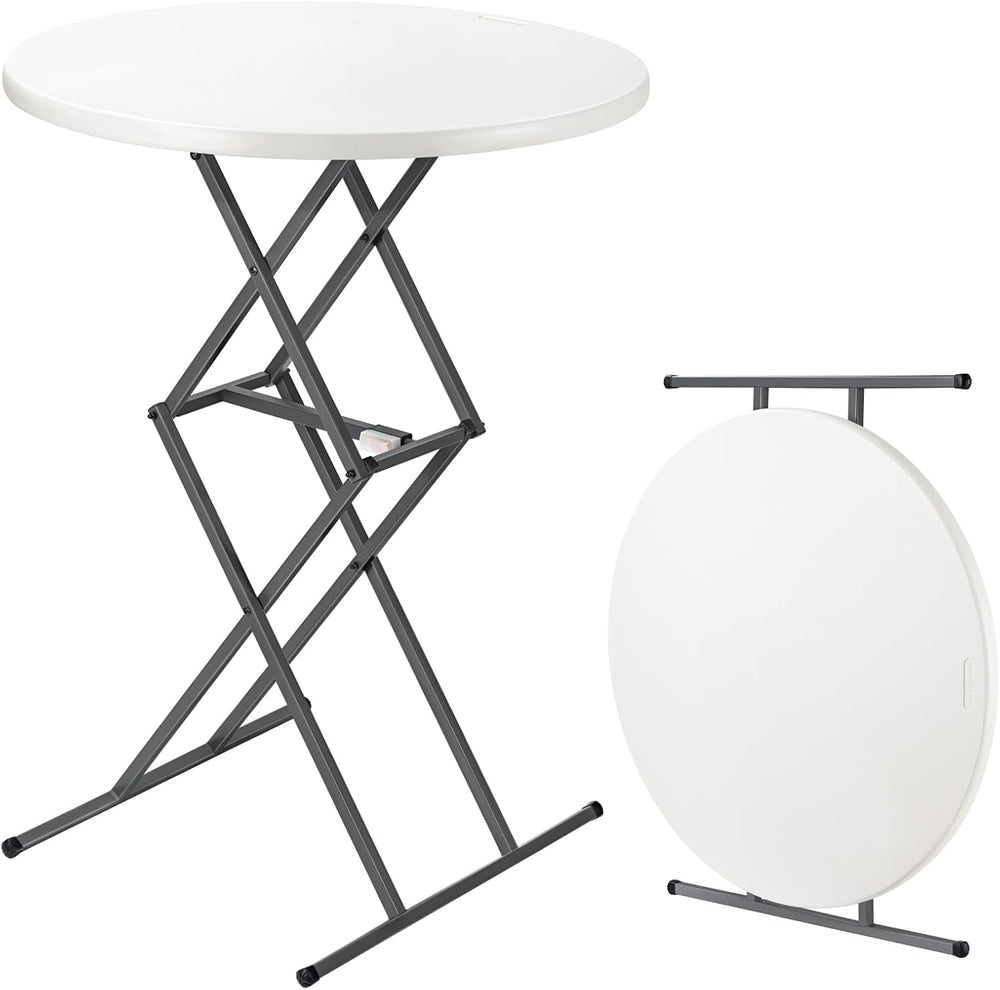 FanttikOutdoor Folding Table Round 32" Quick Adjust 4 Heights Party, Pat...