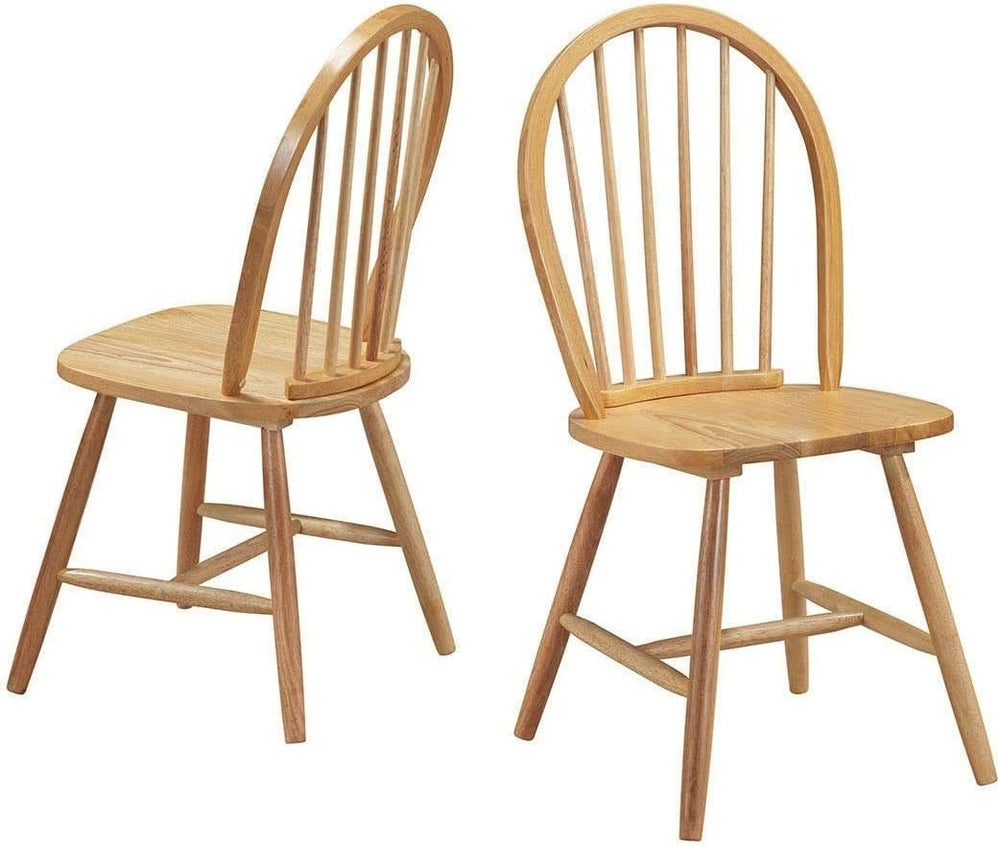 HAPPYGRILL 2 Pieces Wooden Dining Chairs Set, Vintage Armless Windsor Chairs,...