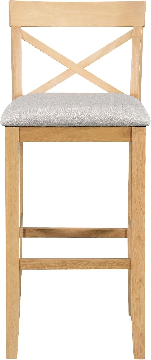 LUMISOL 3 Piece Pub Table and Chair Set, Small Wood Counter Height Bar Table ...