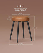 VASAGLE EKHO Collection - Dining Chairs Stools Set of 2, Upholstered Kitchen Chairs, Vanity Stools, Synthetic Leather with Stitching, Mid-Century Modern, 19-Inch Tall, Easy Assembly, Caramel Brown