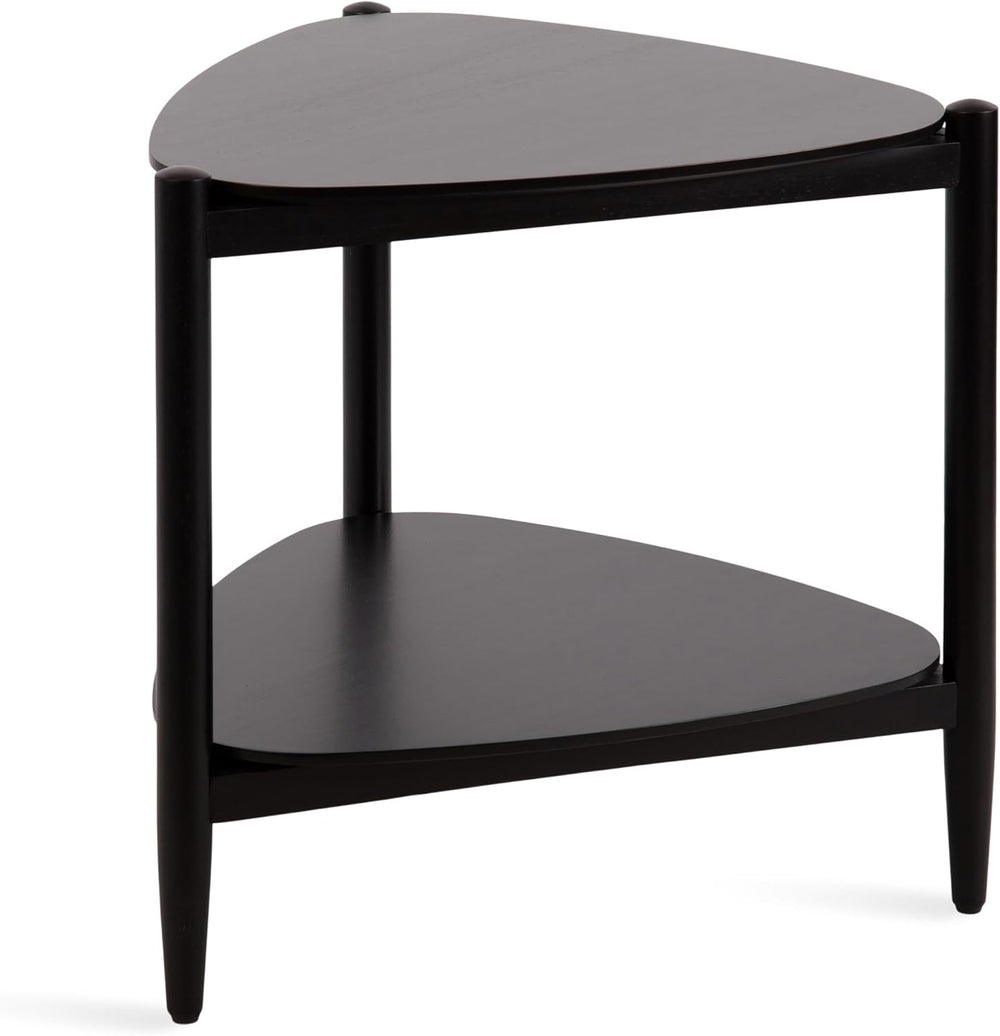 Kate and Laurel Knowlton Modern Tiered Triangle Side Table, 24 x 24 x 24, Bla...
