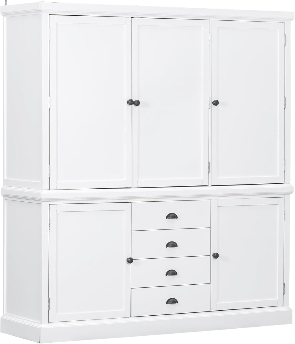 VilroCaz Freestanding Large Kitchen Pantry, Wooden Kitchen Organizers and Sto...