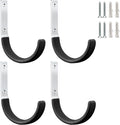 Heavy Duty Steel Garage Hooks,Garage Storage Utility Hooks,Heavy Duty Garage Tool Organizer,Steel Wall Mount Hooks, Hose Hanger, Small Garden U Hooks (Black 4 Pack)