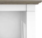 Bush Furniture Tall 5 Shelf Bookcase for Living Room or Home Office, Large Bookshelf, Modern Farmhouse Style, Key West Collection, Pure White and Shiplap Gray
