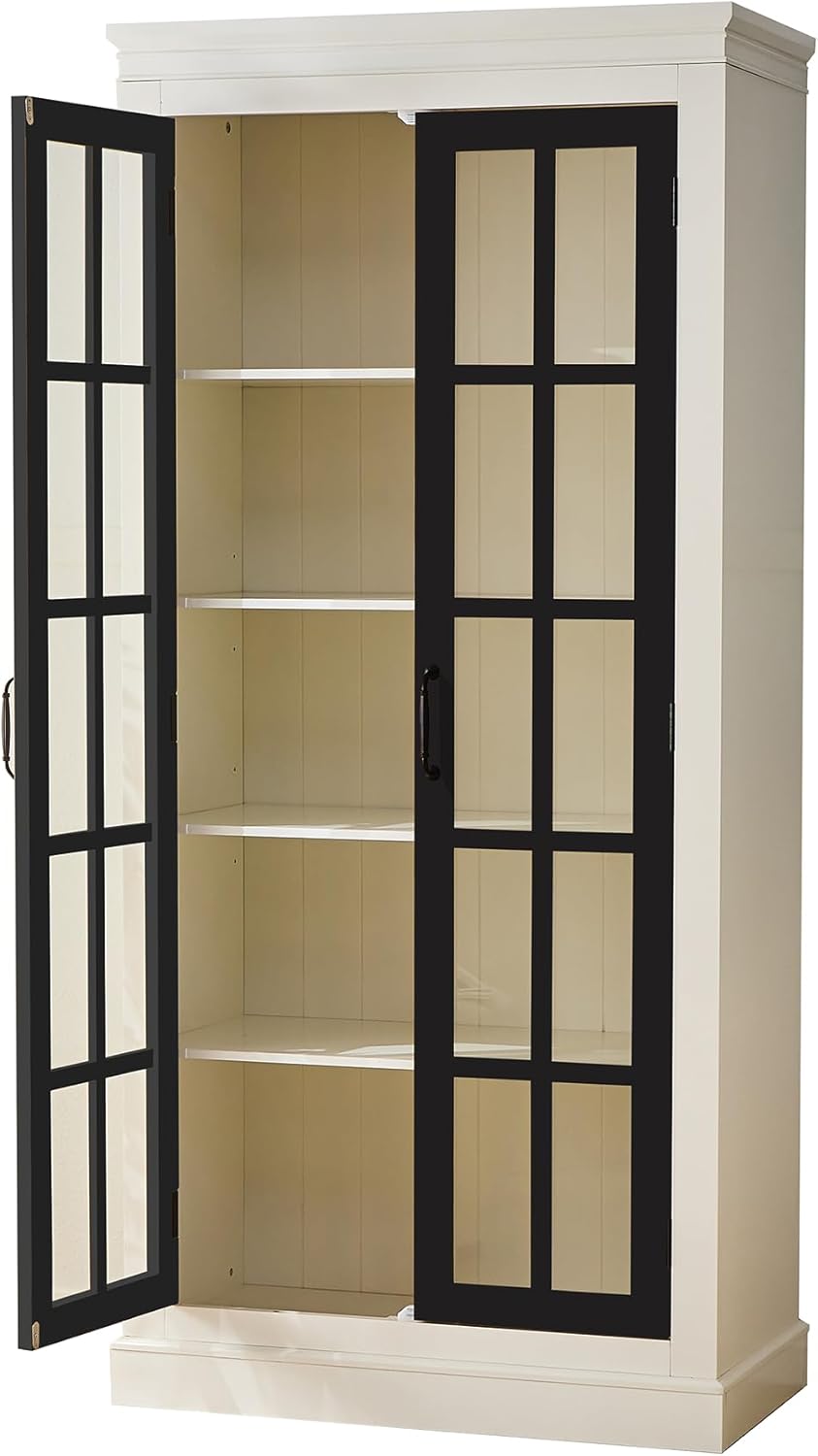 roomfitters 71.2'' Pantry Cabinet with Glass Door, Farmhouse Display ...