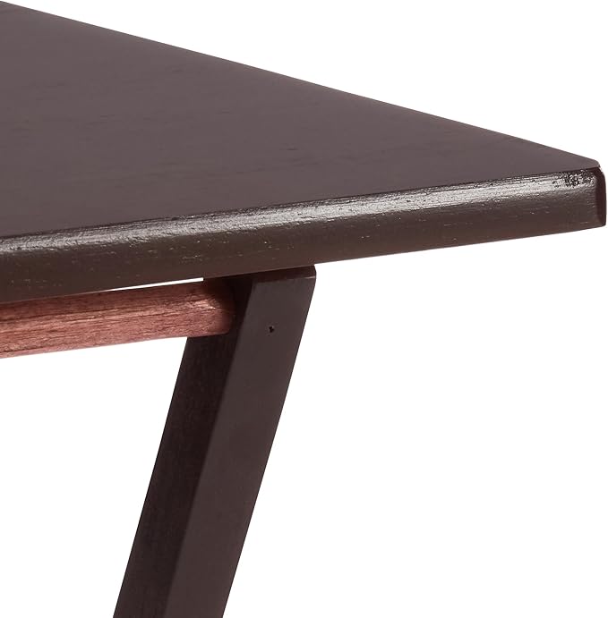 Amazon Basics Classic Foldable TV Dinner Tray Table with Storage Rack, 14.6 L x 19 W x 26 H inch, Espresso, 4-Pack