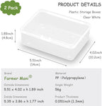 2 Pcs (5.51x4.02x1.89 inch) Small Plastic Storage Containers Box with Lid, Rectangular Clear Box for Collecting Small Items, Beads, Game Pieces, Business Cards, Crafts Accessories