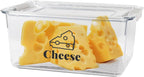 Cheese Holder Food Storage, Airtight Cheese Storage Box with Lid- Non Toxic, Lunch Meat Storage Sandwich Ham Cheeses Salami Sliced Turkey for Refrigerator to Keep Food Fresh,Clear-1Pack