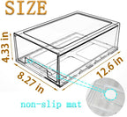 clear Drawer-Type Plastic Storage Box Bins Organizer，Family First Aid Kits Medicine cabinet Box Organizer,Closet ，Shelf，Ointments, Adhesive Bandages，Cosmetics,Office Items (clear, 2L)