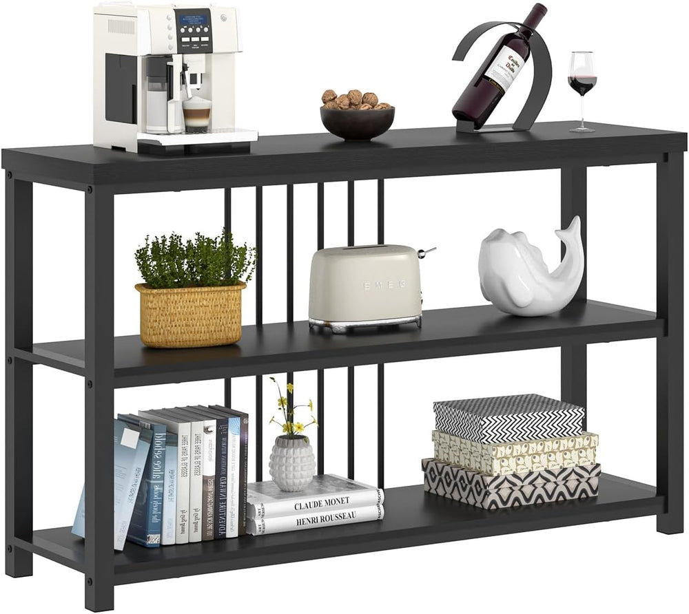 FOLUBAN Entryway Table, Modern Sofa Console Table with 3 Tier Storage Shelf f...
