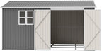 10x12 FT Outdoor Metal Storage Shed, Large Garden Tool Shed with Window & Metal Frame Floor for Patio Storage