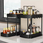 Multi-Purpose Pull-Out Storage Organizers, Under Sink & Cabinet Storage, 12.8 Inch, White (黑色)
