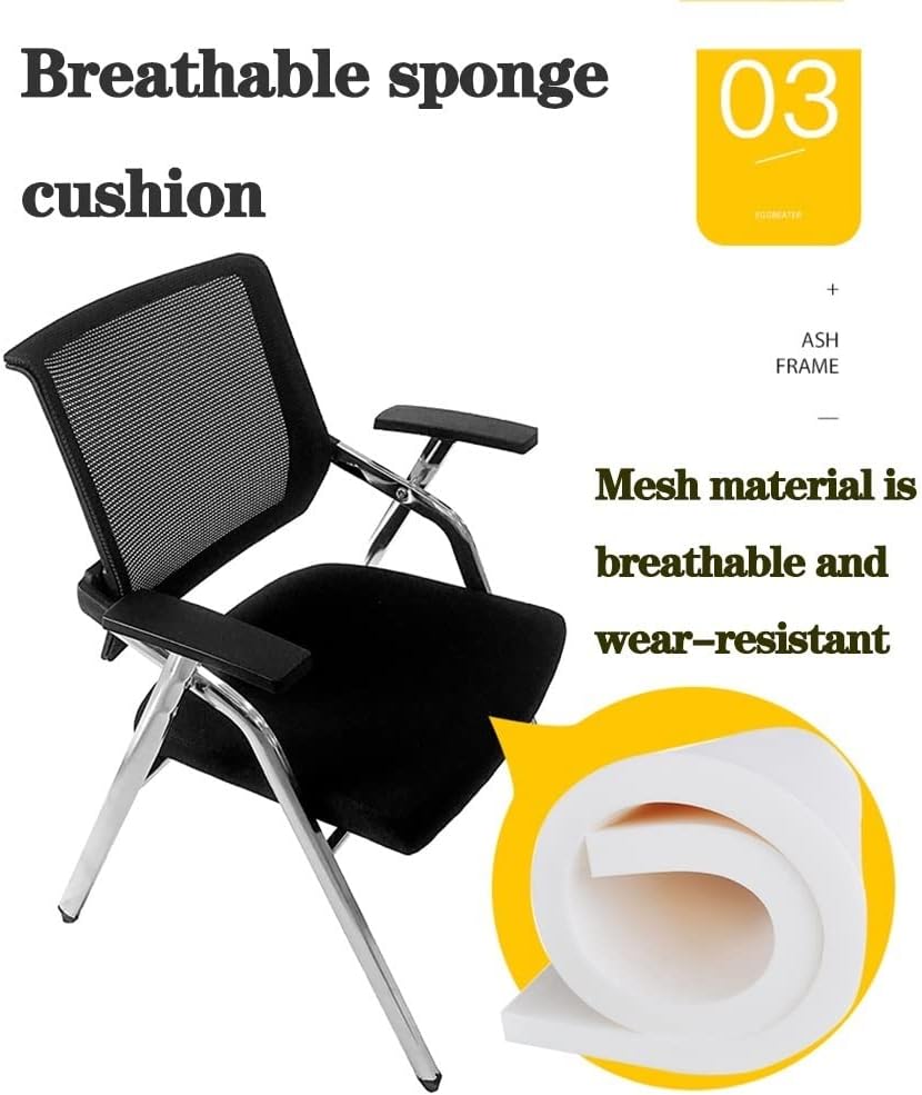 Ergonomic Folding Mesh Chair with Armrest Lumbar Support and Metal Frame Office Conference