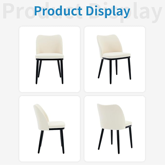 Wooden Dining Chairs Set of 2, Upholstered Kitchen Dining Room Chairs with Padded Seat and Wood Legs, Modern Fabric Side Dinner Chair for Kitchen, Dining Room, Restaurant, Cafe