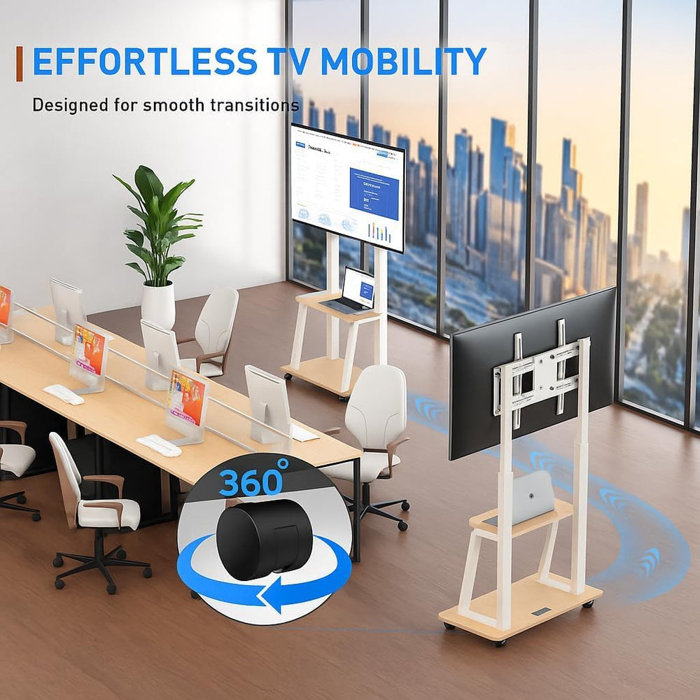 Rolling TV Stand for 32-80 Inch TVs, TV Cart with Power Outlet | TV Stand for...