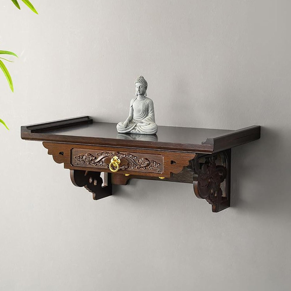 HARELA Buddha Altar Table, Wall-Mounted Personal Shrine Altar Table, Buddhist...