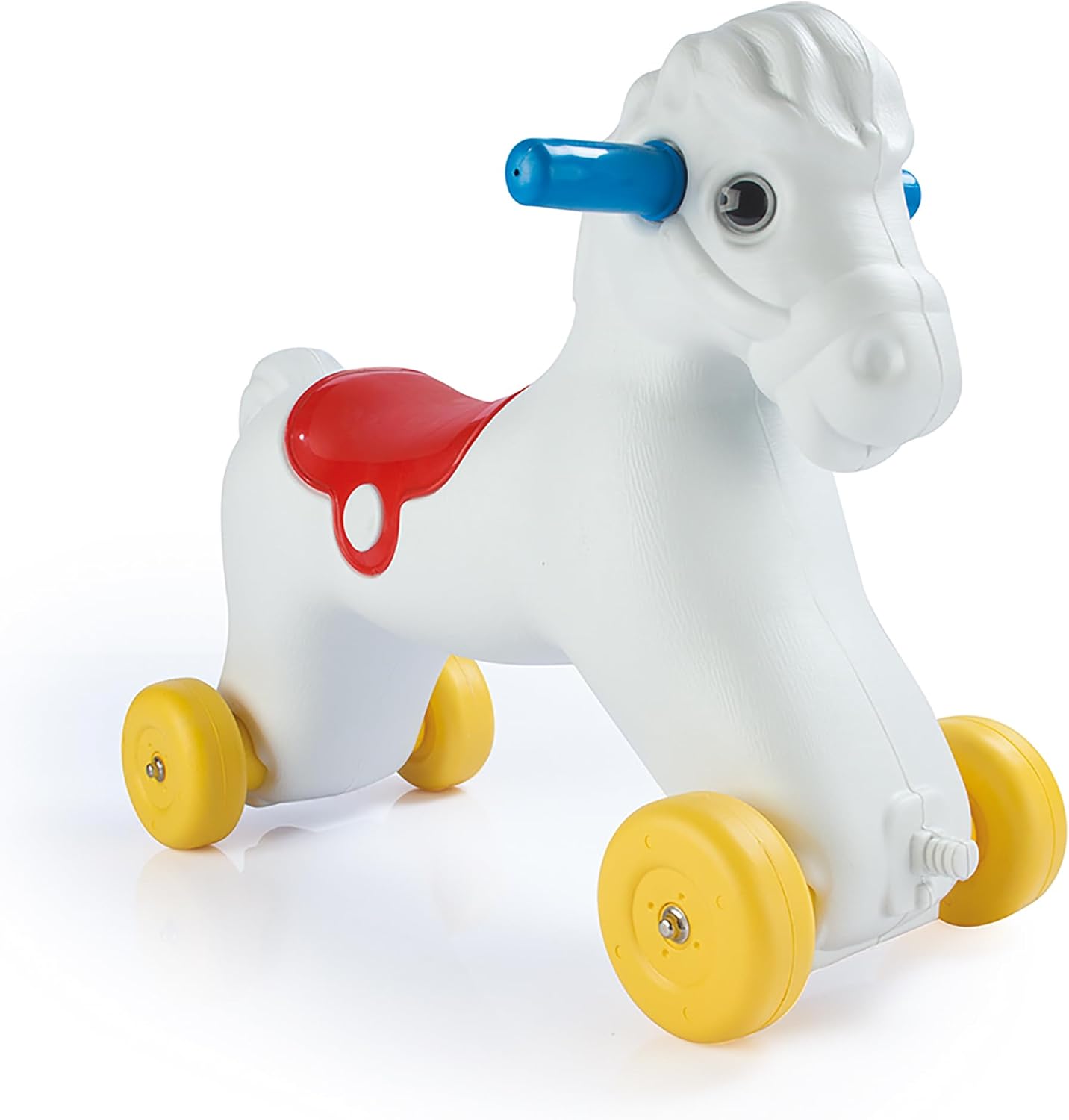Dolu Wheeled Rocking Horse 2 in 1 Toddler Ride On Toy with Removable Sled and Push Along Option for Kids Ages 2 and Up, Indoor and Outdoor Play, White