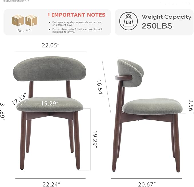 COLAMY Wooden Dining Room Chairs Set of 4, Modern Upholstered Fabric Dining Chairs, Farmhouse Kitchen Side Chair with Foot Pegs, Green