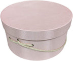Sarah's Hat Boxes Classic Pink Hat Box – 16.75" x 8.5" (Dia. x Ht.) Handmade in USA – Odorless Non-Toxic Adhesive, Cording Handle – Premium Storage for Hats & Accessories