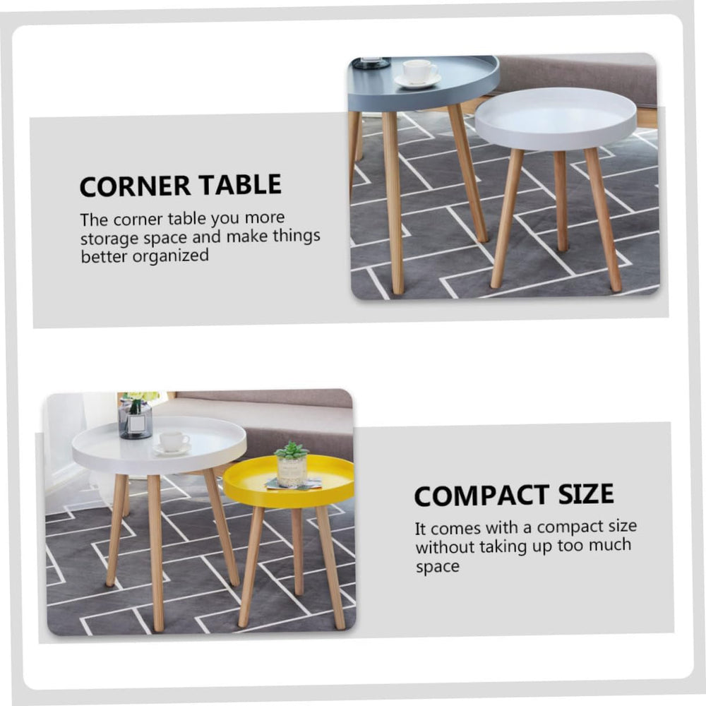 Nordic Style Mini Round Coffee Table White Small Corner Sofa Side Table Creat...