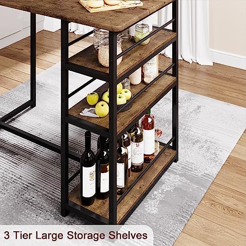 IDEALHOUSE Dining Table Set for 2, Counter Height Kitchen Table and Chairs, B...