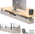 Under Desk Cable Management Tray,No-Drill Upgraded Thickened Felt Cord Organizer with Clamp or Screw Mount,Cable Holder for Standing Desk,Home Or Office(Beige, 47.2")