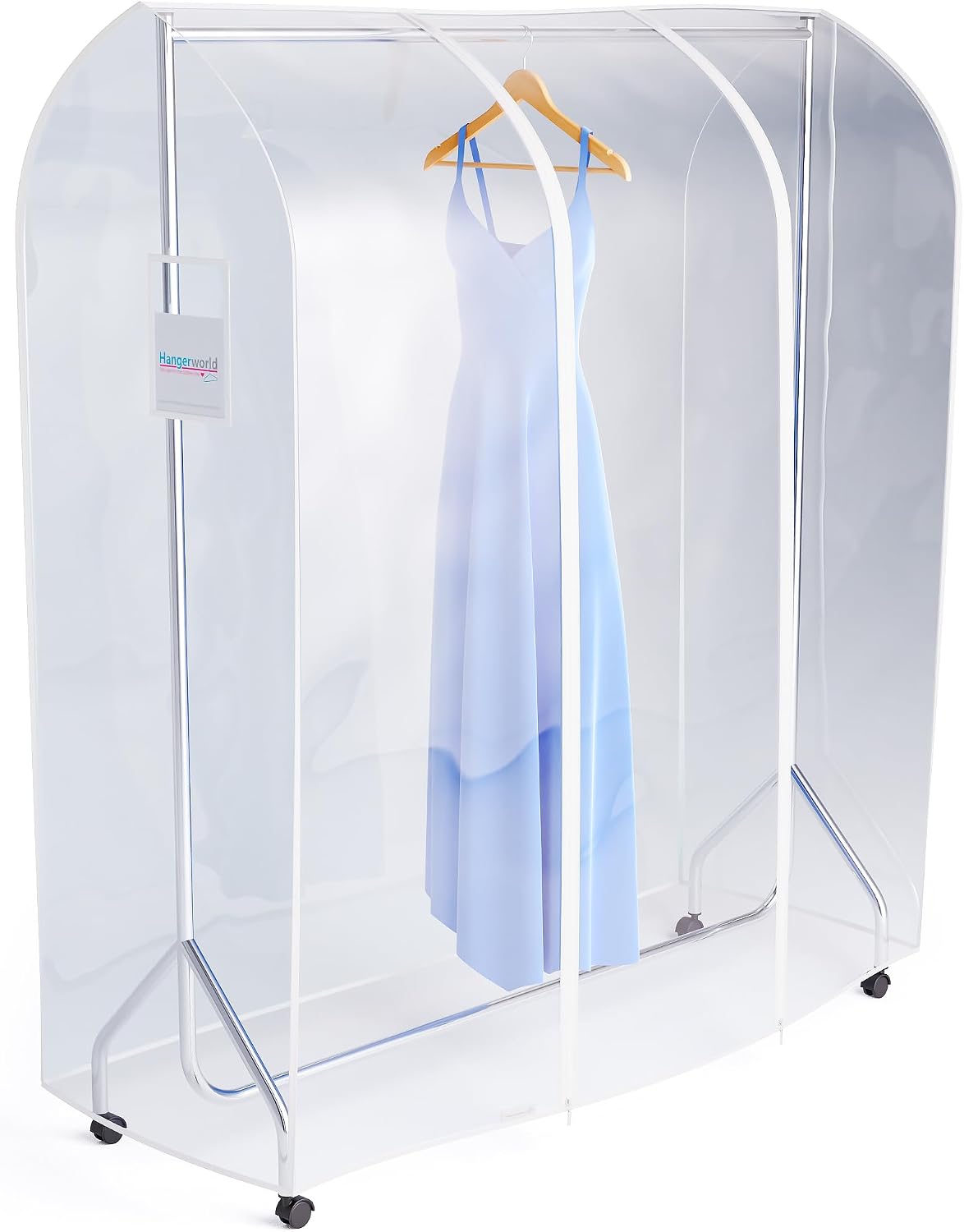 HANGERWORLD 6ft Clothes Garment Rack Cover for Open Closet Clear Showerproof COVER ONLY (72"x24")