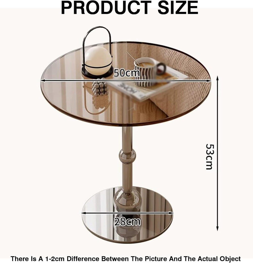 Bedside Table; Glass Coffee Table/Side Table with Stainless Steel Base—Suitab...