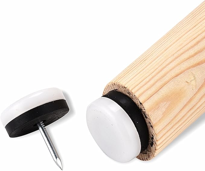 ALIMITOPIA 40pcs Furniture Glide Nail-in Thickened Nylon Chair Glide Slider Furniture Pad Floor Protector for Wooden Furniture Chair Tables Leg Feet(Φ20mm or 0.8";White)