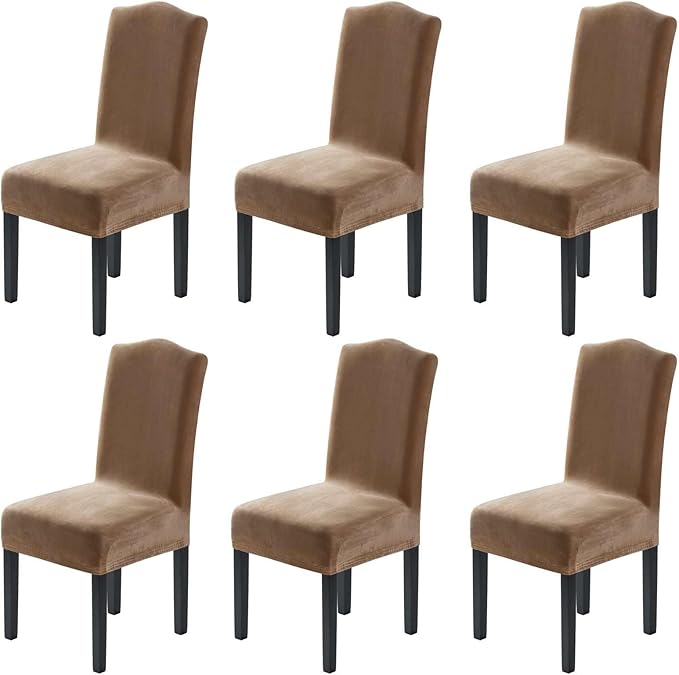 H.VERSAILTEX Velvet Dining Chair Covers Stretch Chair Covers for Dining Room ...