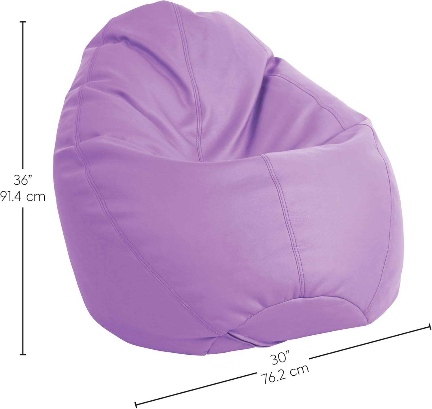 FDP SoftScape Dew Drop Bean Bag Chair with Supportive High-Back Design, For Kids, Teens and Adults, Alternative Seating for Dorms, Schools, Libraries, Daycares or Home - Lavender