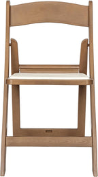 Flash Furniture Hercules Commercial Indoor/Outdoor Folding Event Chair, Wood Look, Weather-Resistant, Lightweight Design, Versatile Use, Set of 2, Chestnut