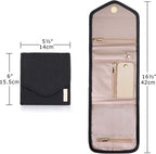 BAGSMART Travel Jewelry Organizer Case Foldable Jewelry Roll for Journey Rings, Necklaces, Earrings, Bracelets, Mini, Black