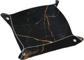 Black Marble Valet Tray Catchall Trays Key Organizer Leather Tray Night Stand Organizer Bedside Vanity Trays Decor for Entryway Table