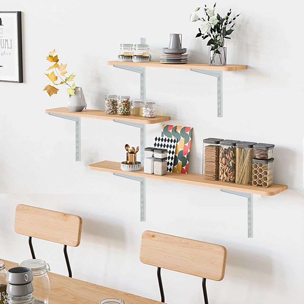 10 Pack 13‑Inch Adjustable Wire Shelf Brackets – Heavy‑Duty Double‑Track Closet & Wall Shelving System Supports（White）