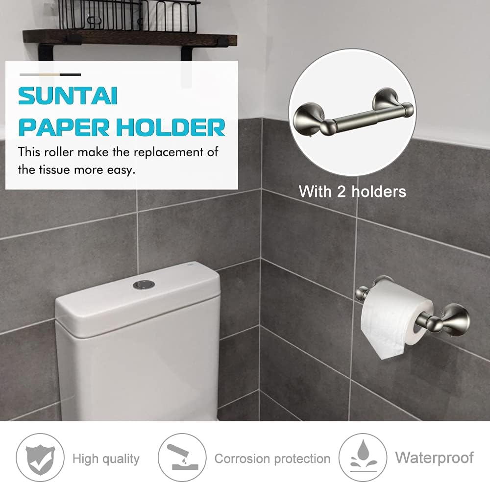 8 Piece Bathroom Accessory Set(Adjustable Towel Bar, Towel Ring, Toilet Paper...