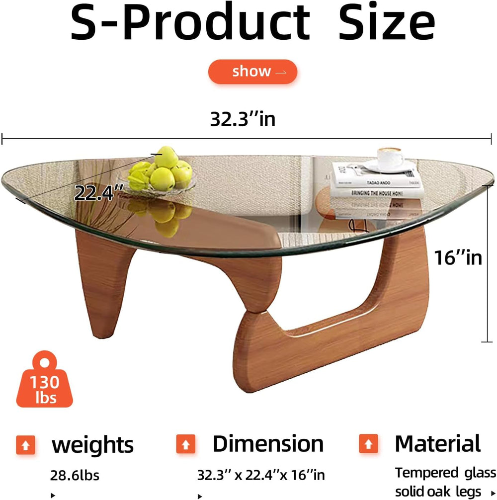 Modern Glass Coffee Table, Mid Century Small Coffee Table, Coffee Table for L...