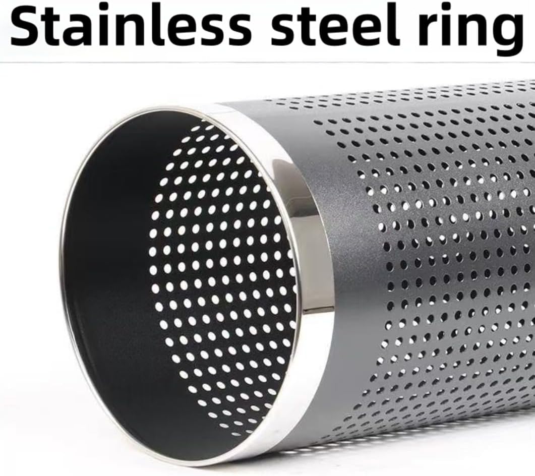 Stainless Steel Umbrella Stand Umbrella Storage Bin Space-Saving Perforated for Home Office Entryways Hotels (A)