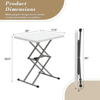 Athena Collection 26" Folding TV Tray Table with 5 Height Adjustable, White | Sturdy & High Quality, Stain Resistant HDPE Tabletop, Quick Setup & Folds Flat for Eating or Laptop Use on the Couch