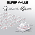 100PCS Cable Clips, Adhesive Wire Clips Strong Cord Clips Wire Holders, Cable Management Clips for Desk, Wall, Car, TV, Ethernet Cable (Clear, Small)