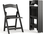 Flash Furniture Hercules Series Folding Chairs for Weddings and Formal Events, Stackable Commercial Event Seats with 1,000-lb. Static Weight Capacity, Set of 4, Black