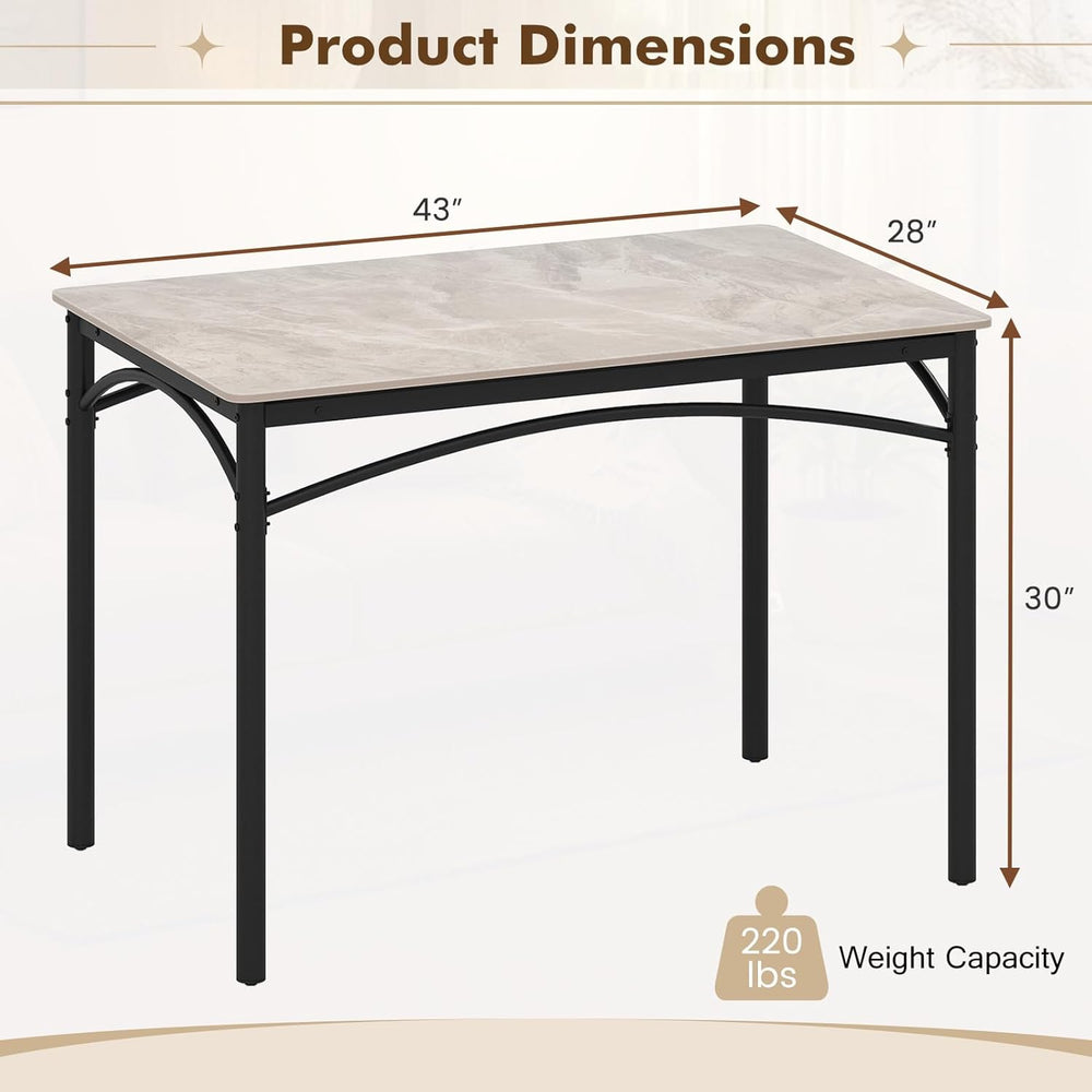 Giantex 43" Dining Table for 2-4, Rectangular Kitchen Table with Faux Ma...