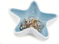 Ceramic Shell Jewelry Dish - Ocean-Themed Ring Earring Holder, Coastal Decor Trinket Tray for Necklaces Bracelets Keys, Beach Room Decor Gift (starfish)