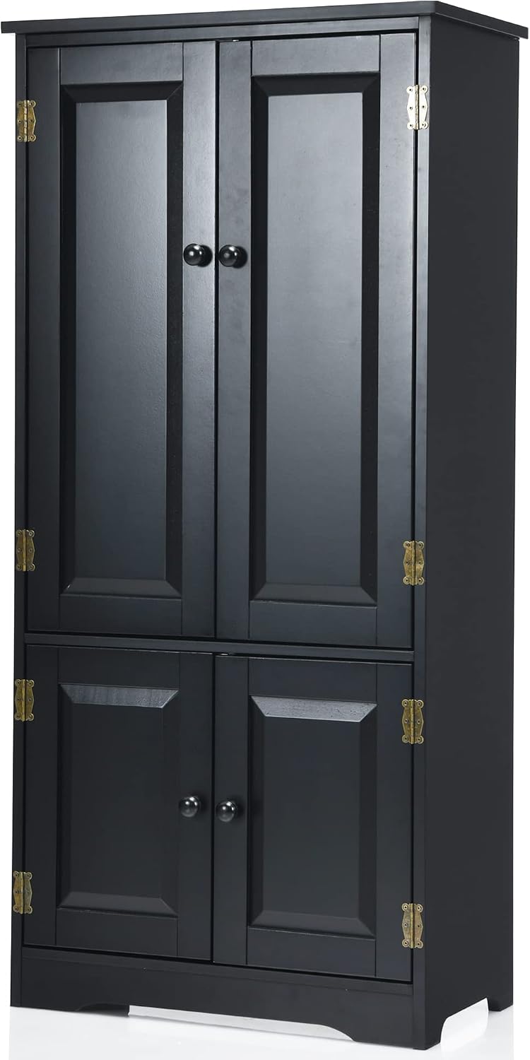 LOKO Kitchen Pantry Storage Cabinet, Modern Kitchen Cupboard with Adjustable ...